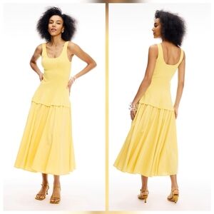 SIMKHAI Silas Knit Midi Casual Dress Scoop neck Sleeveless Pull on Size L